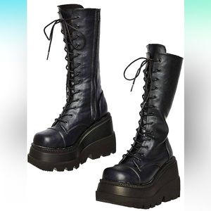 CELNEPHO Womens High Platform Mid Calf Wedges - 8.5